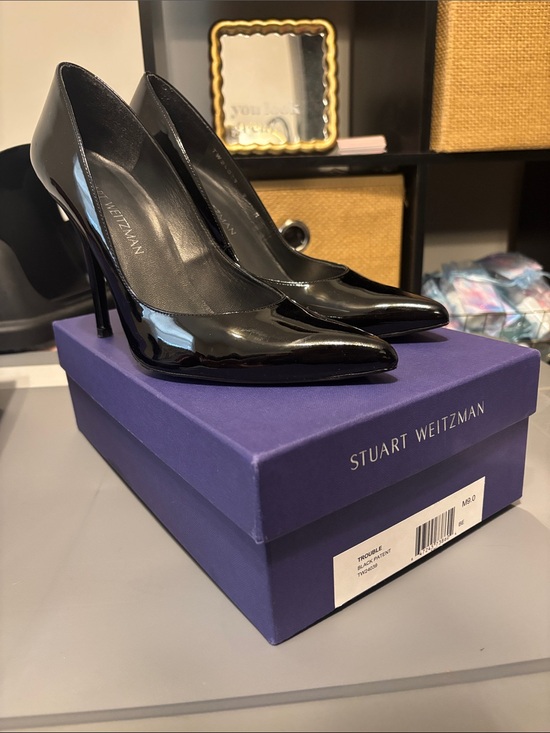 Stuart Weitzman Shoes - Stuart Weitzman Black Patent Pointed-Toe Stiletto Pumps